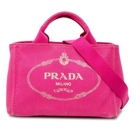 PRADA Pink Canvas Shoulder Bag